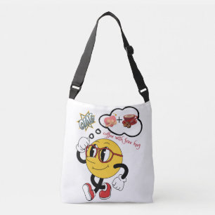 ☕ Kaffee mit kostenlosem 🤗   Niedlich Emoji Tote  Tragetaschen Mit Langen Trägern