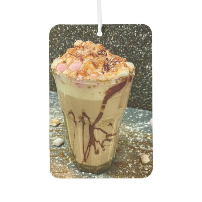 Kaffee mit Sahne und Marshmallow Autolufterfrischer (Vorderseite)