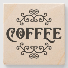 Kaffee mit Scroll - Untersetzer aus Stein