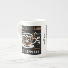 Kaffee Mocca Cappucino Esspreso Cafe'Latte Prozellantasse