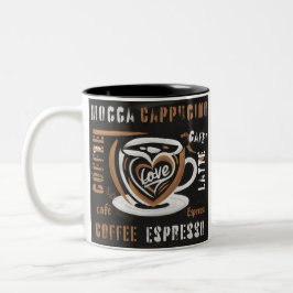 Kaffee Mocca Cappucino Esspreso Cafe'Latte Zweifarbige Tasse
