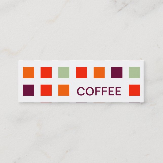 KAFFEE Mod Quadrate Mini Visitenkarte (Vorderseite)