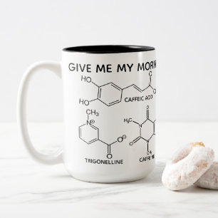Kaffee Molecules Morning Cup O' Chemicals Custom Zweifarbige Tasse
