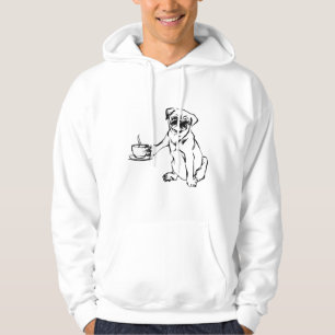 Kaffee Mops Schwarz-Weiß-Möpsen Hoodie