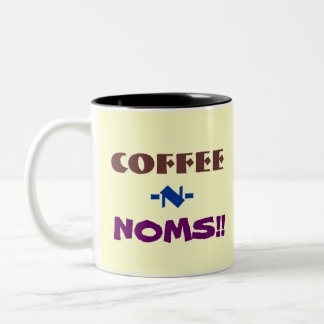Kaffee N Noms: Addieren Sie Ihr eigenes Bild Zweifarbige Tasse