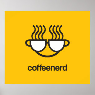 Kaffee-Nerddruck/-plakat Poster