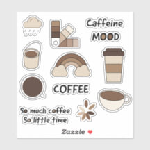 Kaffee-Niedlicher Aufkleber