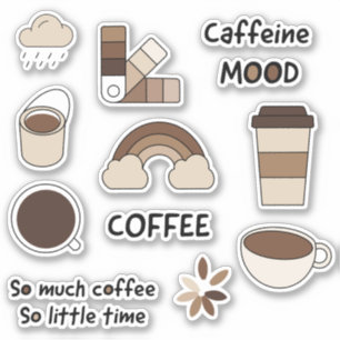 Kaffee-Niedlicher Aufkleber