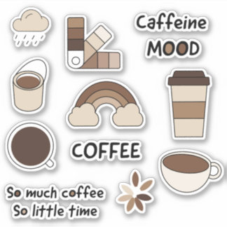 Kaffee-Niedlicher Aufkleber