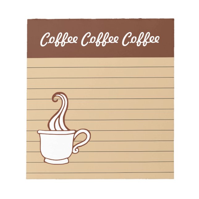 Kaffee-Notepad Notizblock (Vorderseite)