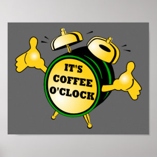 Kaffee-O-Uhr-Poster Poster