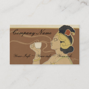 Kaffee- oder Tee-Geschäftskarten - Jugendstil Visitenkarte