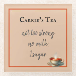 Kaffee oder Tee-Präferenztasse Tee Anpassen Glasuntersetzer