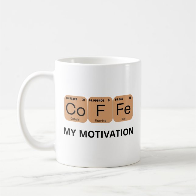 Kaffee Periodensystem-Element Kaffeetasse (Links)