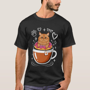 Kaffee Perserkatze Donut Langarm T-Shirt