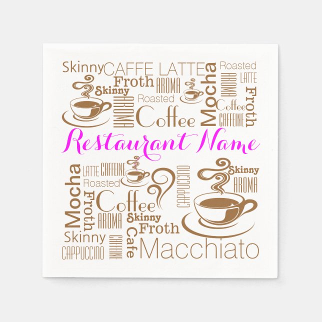 Kaffee PERSONALIZE Diner Name Serviette (Vorderseite)