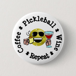 Kaffee, Pickleball, Wein, Pickleball Addict wieder Button