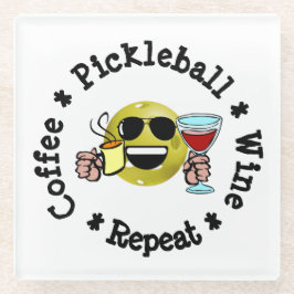 Kaffee, Pickleball, Wein, Pickleball Addict wieder Glasuntersetzer