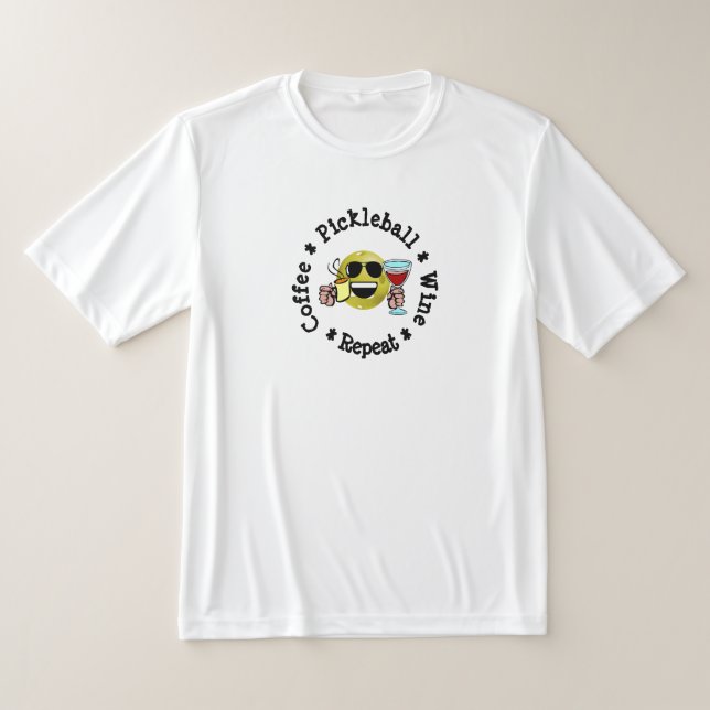 Kaffee, Pickleball, Wein, wiederholen T-Shirt (Ablage )