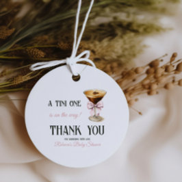 Kaffee Pink Bow Espresso Martini Babydusche Geschenkanhänger