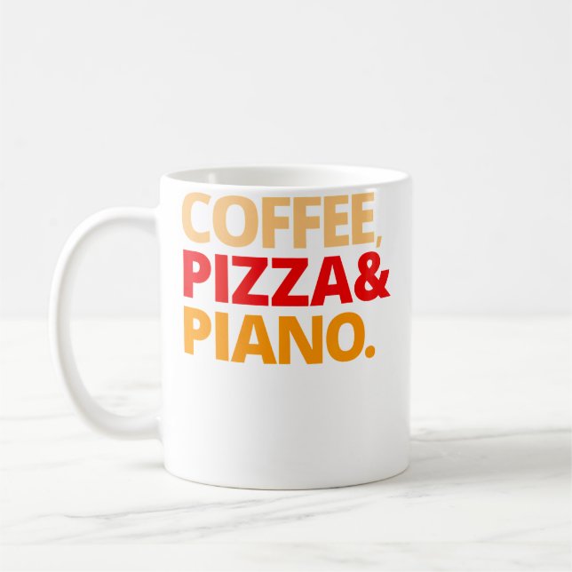 Kaffee Pizza Und Klavier Kaffeetasse (Links)