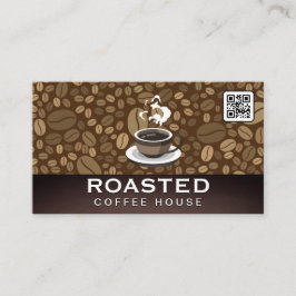 Kaffee-Pokal-Steaming | QR-Code | Bohnen Visitenkarte