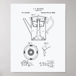 Kaffee Pot 1880 Weißbuch zum Thema Patentkunst Poster