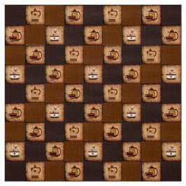 Kaffee Pot & Cups Rustikales Gewebe Stoff