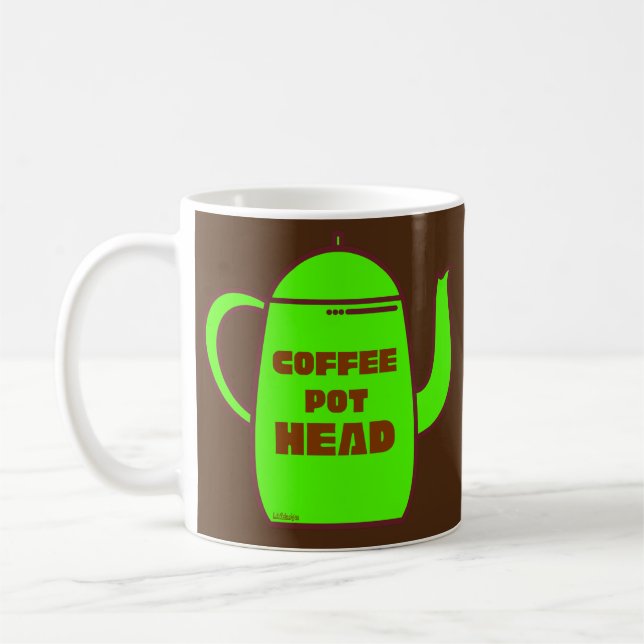 KAFFEE POT HEAD lustige Kaffee Pub Geschenk Idee Kaffeetasse (Links)