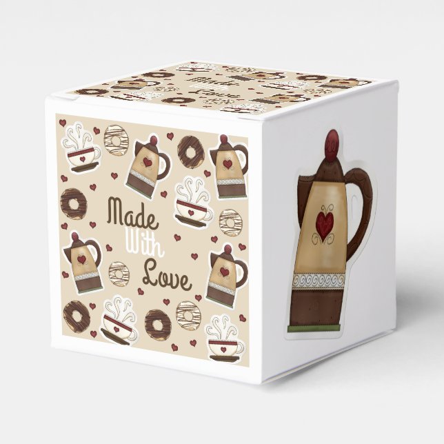 Kaffee Pot und Cup hausgemachte Kuchen Geschenkschachtel (Vorderseite)