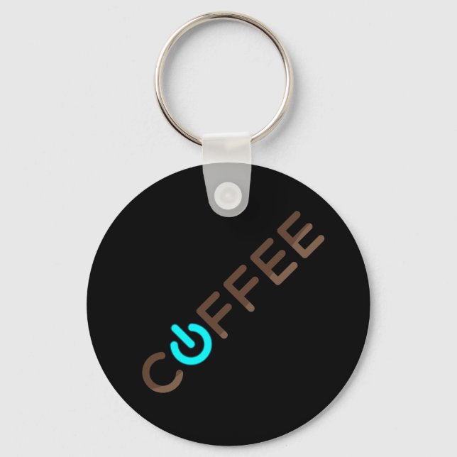 Kaffee Power (blau) Schlüsselanhänger (Vorderseite)