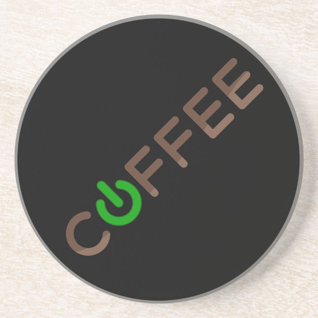 Kaffee Power (grün) Getränkeuntersetzer (Vorne)