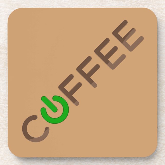 Kaffee Power (grün) Getränkeuntersetzer (Vorderseite)