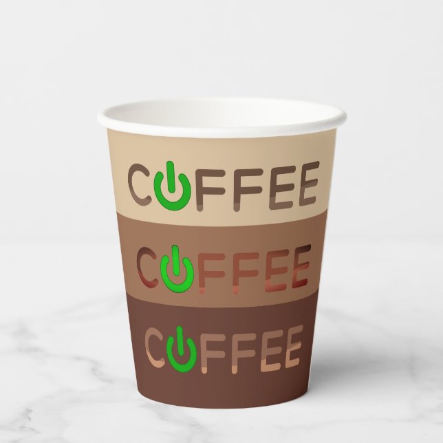 Kaffee Power (grün) Pappbecher (Rückseite)