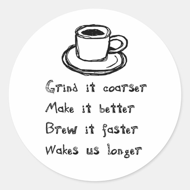 Kaffee-Punk-Aufkleber Runder Aufkleber (Vorderseite)