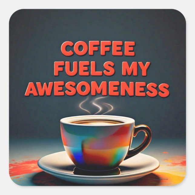 Kaffee Quadratischer Aufkleber (Vorderseite)