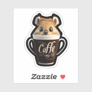 KAFFEE-Quokka-Aufkleber Aufkleber