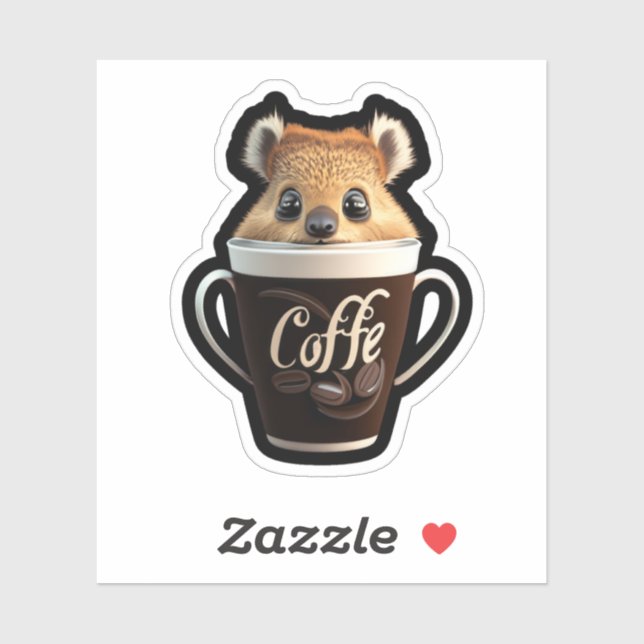 KAFFEE-Quokka-Aufkleber Aufkleber (Blatt)