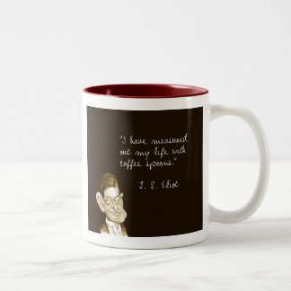 Kaffee-Redewendungen von T.S. Eliot Zweifarbige Tasse