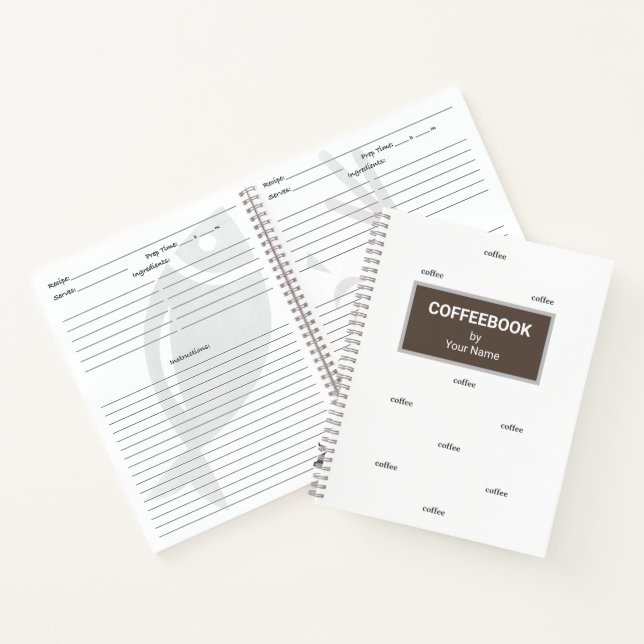 Kaffee Rezept Buch mit Ihrem Namen (Innenseite)