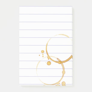 Kaffee Ring Stain Lined Coffein Joke Post-it Klebezettel