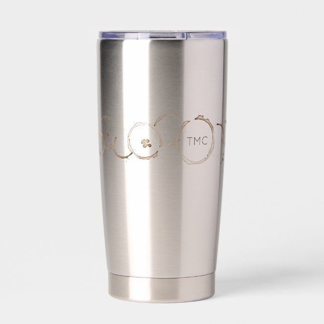 KAFFEE Rings INITIALS Brown Travel Fun Thermobecher (Vorderseite)