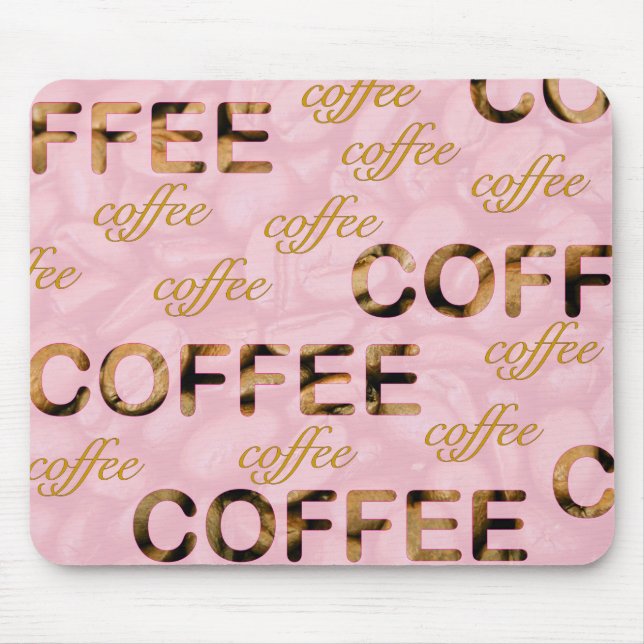 Kaffee Rosa Gold Mousepad (Vorne)