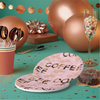 Kaffee Rosa Gold Pappteller