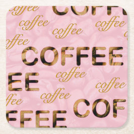 Kaffee Rosa Gold Rechteckiger Pappuntersetzer