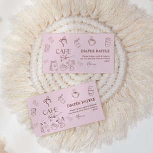 Kaffee Rosa Schleife Cafe Bebe Mädchen Baby Shower Begleitkarte