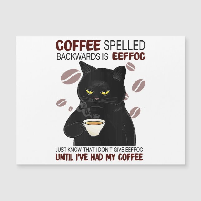 Kaffee rückwärts geschrieben ist Eeffoc einfach wi Magnetkarte (Vorderseite)
