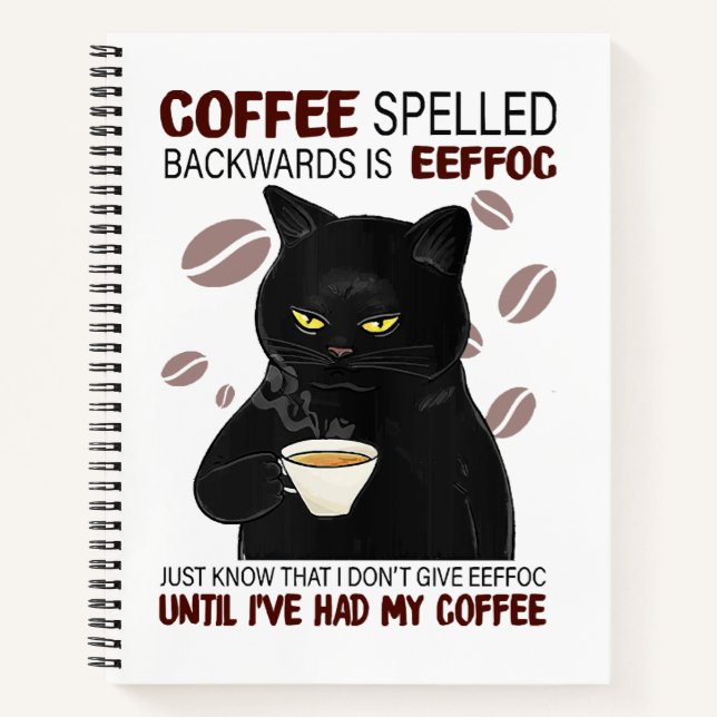 Kaffee rückwärts geschrieben ist Eeffoc einfach wi Notizbuch (Vorderseite)