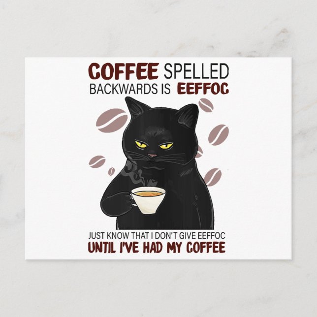 Kaffee rückwärts geschrieben ist Eeffoc einfach wi Postkarte (Vorderseite)