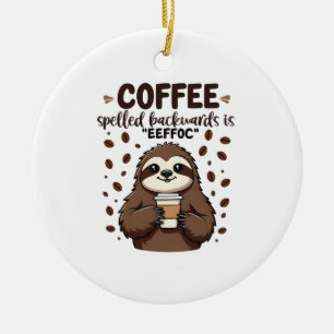 Kaffee rückwärts geschrieben ist eeffoC Koffein-Fa Keramik Ornament
